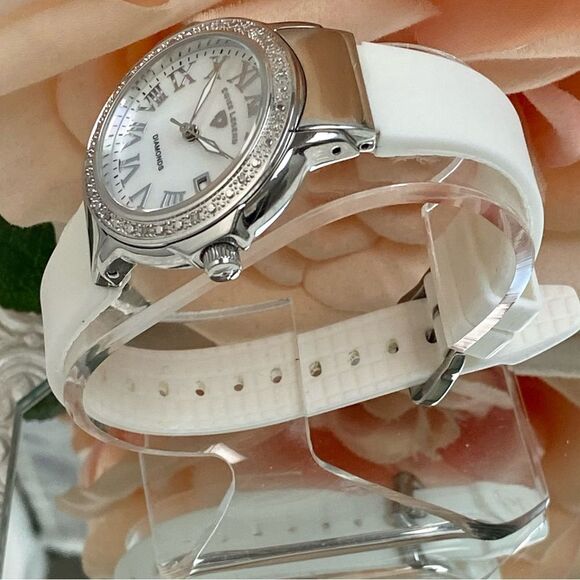 Swiss Legend South Beach Diamond Accented Bezel Stainless Steel Watch MOP Dial - Picture 6 of 15